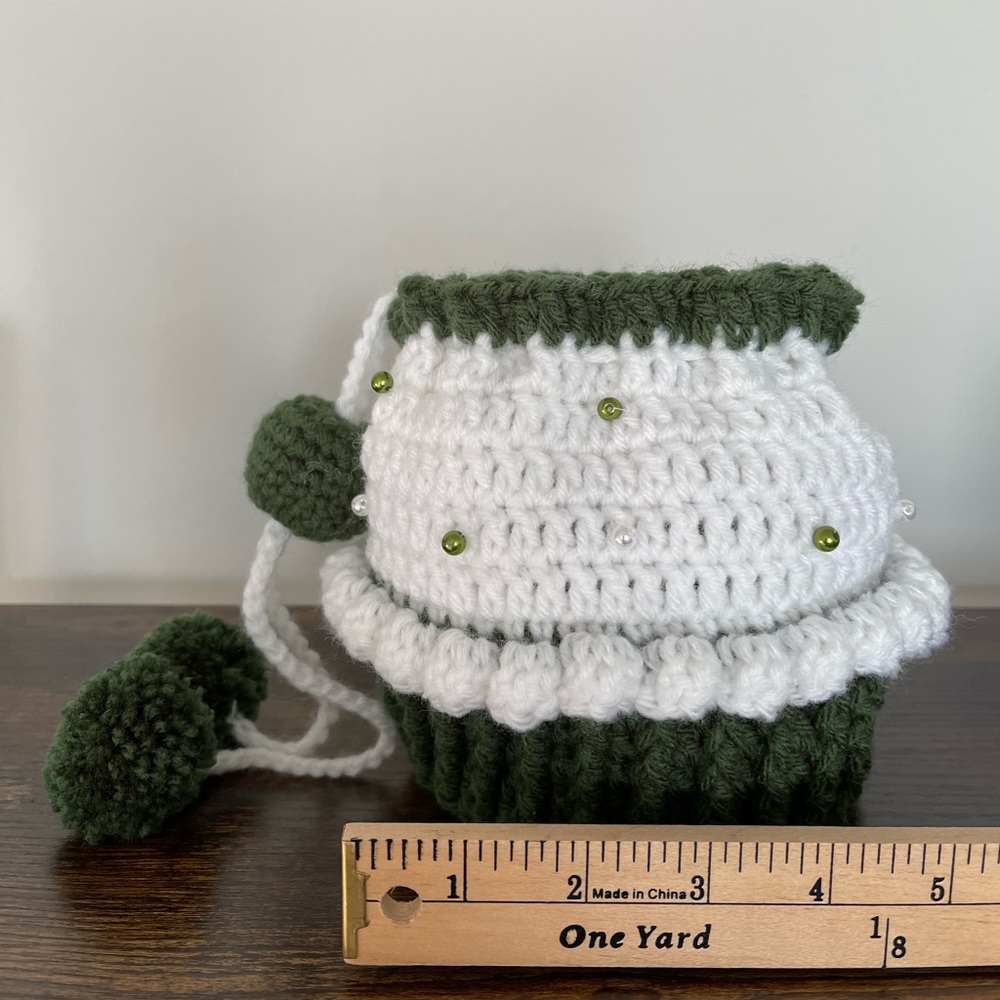 Pouch mini bag crochet drawstring cupcake - Picture 4 of 8